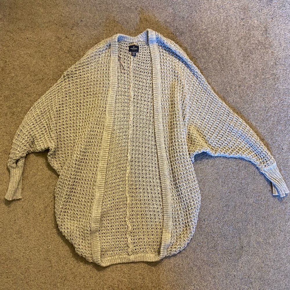 Grey knitted cardigan